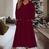 Transfronteiriço 2025 Novo Outono e Inverno Europeu e Americano Amazon Solto Casual Moletom com Capuz Manga Longa Vestido Roupa de Casa