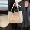 2025 Novo Estilo Bolsa Tote de Moda Tecida Casual Combina com Tudo Bolsa de Ombro Estilo Mori Estilo Pastoral Grande Capacidade Bolsa Feminina Celebridade da Internet