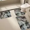 Alfombrilla de Piso para Baño de Mármol de Lujo Ligero, Alfombrilla para Pies Doméstica Absorbente de Agua de Secado Rápido, Personalizable, Resistente a Manchas, Antideslizante de Tierra de Diatomeas