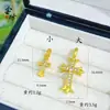 Acessórios para Joias DIY Vajra em Forma de Cruz, Mantra de Seis Palavras em Estilo Antigo Dourado com Areia, Banhado a Ouro Cobre, Múltiplas Opções Disponíveis, Estilo Tendência Nacional
