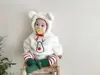 Popular mameluco para bebé ins Navideño de Año Nuevo mameluco con capucha mameluco de manga larga enterizo mameluco con forro polar otoño e invierno