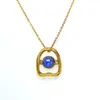 Collar Minimalista de Diseño Irregular con Piedras Preciosas Estilo Francés para Mujer, Colgante de Acero de Titanio Moderno y Sofisticado