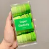 Goma para el pelo elástica al por mayor en caja para niñas coleta alta cuerda para la cabeza goma para el pelo cubierta de cuero nuevo color banda para el pelo cuerda para el pelo