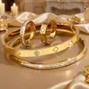 Pulsera de Trébol de Cuatro Hojas Estrella de Cinco Puntas Amor para Mujer Pulsera de Acero Inoxidable Joyería Elegante Venta al por Mayor Pulsera de Trébol de Cuatro Hojas de Acero Inoxidable