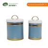 Pó de café americano pote selado pote de armazenamento azul conjunto pote de armazenamento doméstico de cozinha pote selado de grãos de café