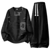 [M-8XL] Conjunto Esportivo Casual Outono 2026 Tamanho Plus para Homens, Moletom Versátil e Calças Casuais Modernas para Homens