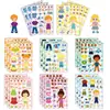 8 pegatinas de disfraces de personajes de dibujos animados para niños y niñas, pegatinas DIY de cambio de cara y vestimenta, pegatinas educativas para manualidades de aprendizaje temprano