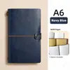 Diário de Viagem A6 Transfronteiriço, Caderno de Bolso Portátil em Couro Vintage, Caderno de Folhas Soltas de Alto Valor com Encadernação de Tira