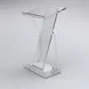 Mostrador de recepción acrílico transparente barra de recepción escritorio de recepción escritorio de bienvenida podio acrílico emisor de luz plataforma de cánticos ceremonia del campus