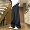 Calça de Seda Gelo com Efeito de Caimento para Homens Baixos, Calça de Cintura Alta Estilo Americano que Faz Você Parecer Mais Alto, Calça Casual Reta Flare com Sensação de Caimento