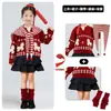 Figurinos de Performance Infantil para o Dia de Ano Novo Suéter Vermelho para Jardim de Infância Figurinos de Dança Coral Alunos do Ensino Fundamental Recitação Figurinos de Performance de Natal