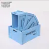 Caja de Madera para Frutas de Supermercado Accesorios de Madera para Bodas Caja de Madera para Almacenamiento Caja de Madera Rectangular Retro Caja con Marco de Madera Retro Puesto Callejero