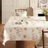 Mantel de Mesa con Flores Frescas Impermeable y a Prueba de Aceite 2026 Lujo Ligero Atmósfera de Alta Gama Lavable Rectangular Mantel de Mesa