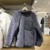 Japonês único inverno masculino e feminino 2022 outono casais gola alta à prova de vento lã manga comprida casaco 440595