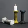 Fornecedor de Fabricante Suportes de Vela Coluna Romana Estilo Europeu Cerâmica, Decorações de Atmosfera para Hotel Villa, Suportes de Vela, Decorações de Coluna Romana
