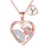 Europa y Estados Unidos transfronterizo caliente 26 letras color circón material de cobre colgante de amor joyería infantil collar de unicornio