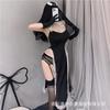 Lingerie sexy sexy fantasia de freira role play uniforme vazado uniforme de empregada sedutor paixão terno dividido Sao