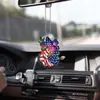Nuevo Colgante de Espejo Retrovisor de Coche con Flor de Rosa y Mariposa Adorno de Coche con Bandera Americana Accesorios para Llavero de Mochila