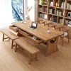 Sala de Estar Escritorio Largo de Madera Maciza Gratuito Mesa de Estudio con Cajones Banco de Trabajo Simple Nórdico Mesa Larga de Lectura
