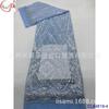 Vestido padrão romano macio lantejoulas bordado com miçangas grande bordado à máquina malha transparente vestido de noiva tecido tingido europeu e americano roxo