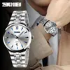 Time beauty SKMEI nueva moda clásico para hombre correa de acero calendario impermeable reloj deportivo simple de negocios reloj de cuarzo