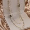 Collar de perlas multicapa retro europeo y americano para mujer, cadena de suéter larga de moda japonesa y coreana, accesorios que combinan con todo para primavera y verano, colgante para mujer