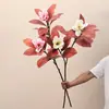 Hojas de magnolia artificiales, ramas falsas artificiales, plantas verdes decorativas para habitaciones modelo de hotel, arreglos florales de boda, flores de magnolia