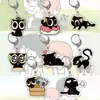 Chaveiro Periférico de Filme e Anime Acrílico Fosco Dupla Face Pingente para Mochila Escolar de Estudante Gatinho Fofo Luo Xiaohei