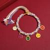 Pulseira dos Cinco Deuses da Riqueza estilo Xizang Zakilam Thangka estilo Xizang Corda Tecida à Mão Pulseira do Ano do Dragão Ano da Vida para Casal