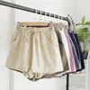2026 Nuevos Shorts de Algodón y Lino de Cintura Alta, Pantalones Cortos Ajustados Sueltos Adelgazantes, Pantalones Elásticos Delgados de Talla Grande