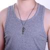 Colar de Aço Titânio Joias de Exportação Moda Europeia e Americana Cool Aço Inoxidável Caveira Morte Pingente Masculino Fabricante Atacado