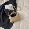 Bolsa de Mão Vertical Listrada Estilo Retro Coreano, Nova Bolsa de Ombro Plissada da Moda, Bolsa Transversal Estilosa e Única Estilo Ins
