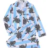 Comercio Exterior Transfronterizo Primavera y Otoño Casual Cómodo Estampado de Tortuga Manga Larga Pantalón Largo Estilo Europeo y Americano Conjunto de Pijama Ropa para el Hogar Pijama para Mujer