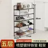Zapatero Balcón de Pie Plegable Integrado Metal Estante de Almacenamiento para el Hogar Sala de Estar Dormitorio Cocina Mesa Zapatero