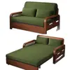 Sofá cama, estilo chino retro, plegable, multifuncional, de doble uso, sala de estar, sofá cama de cuero encerado al aceite, diseño todo en uno