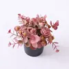 Flores Artificiales Transfronterizas, Rosas Vintage en Maceta, Bonsái de Manzanilla, Adornos de Escritorio de Amazon, Accesorios de Decoración con Flores Artificiales