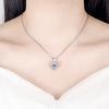 Nuevo collar con colgante de corazón palpitante con doble diamante en forma de corazón, elegante colgante de piedra principal, regalo de cumpleaños para novia.