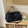 Bolsa de nylon bicolor para mulheres, bolsa transversal de grande capacidade, bolsa tote casual versátil para academia, bolsa de viagem para estudantes