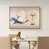 Caixa de medidor de luz elétrica transfronteiriça de luxo decorativa com relógio, sem necessidade de furar, para cobrir caixas de interruptores elétricos e caixas de distribuição, pintura para pendurar para arte de parede de restaurante
