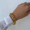 Amazon Transfronterizo Nuevo Producto Cadena Ancha Cadena Cubana Cadena Oval Geométrica Pulsera Joyería de Moda Regalo de Vacaciones para Mujer