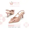 Nova Coleção de Primavera Estilo Levemente Luxuoso Estilo Europeu e Americano Moda Simples Uma Tira Salto Fino Salto Alto Bico Fino Afunilado Sapatos de Salto Alto Femininos Emagrecedores