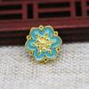 Pulsera de cuentas con agujero pasante de esmalte azul quemado de imitación de oro Cui con punto de bricolaje bañado en oro de color cobre Yiwu B3563