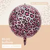 Globos de foil con número y lazo de estampado de leopardo, globos populares de decoración para fiestas de cumpleaños retro al por mayor