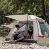 Tienda de campaña para exteriores estilo camping, totalmente automática, portátil, de apertura rápida, cuatro puertas, ventana de piso a techo, toldo todo en uno, a prueba de sol y lluvia