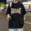 2026 Verão Novo Manga Curta Masculina Camiseta Pesada Tendência Solta Estilo Americano Top Masculino Comércio Exterior
