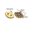 Acero Inoxidable Oro 18K Corazón con Goteo de Aceite Ojo de Piedra de Strass Colgante DIY Moda Collar Pulsera Accesorios para Ropa Venta al por Mayor