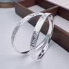 Plata Pura 9999 Tres Caras Hielo Triturado Auspicioso Liso Pulsera Cerrada de Plata Pura Nuevo Estilo Chino Joyería de Lujo Ligero Regalo