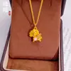Collar Colgante de Unicornio Antiguo Chapado en Oro, Mismo Estilo que en las Joyerías, Colgante de Cadena para Suéter de Oso Abrazando una Estrella, Un Solo Color por Dentro y por Fuera para Mujer