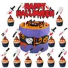 2025 Halloween Nuevo Diseño de Fiesta de Horror Sangrienta Bandera de Cumpleaños de Mano Sangrienta Juego de Adornos de Panal Venta al por Mayor