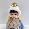 Gorro Infantil Otoño e Invierno Bufanda para Bebé Todo en Uno Lindo Gorro de Felpa para Niños y Niñas Gorro Grueso Caliente para Bebé con Protección para los Oídos